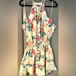 Parker Floral Ruffle Smocked Mini Dress XS
